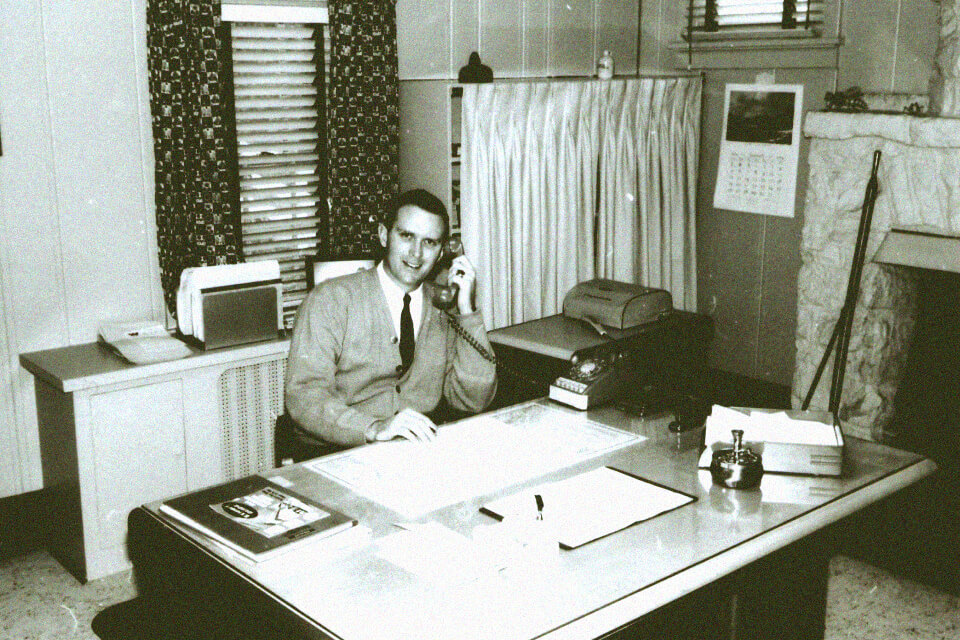 Charles Luck III working in home office in Downtown Richmond, VA