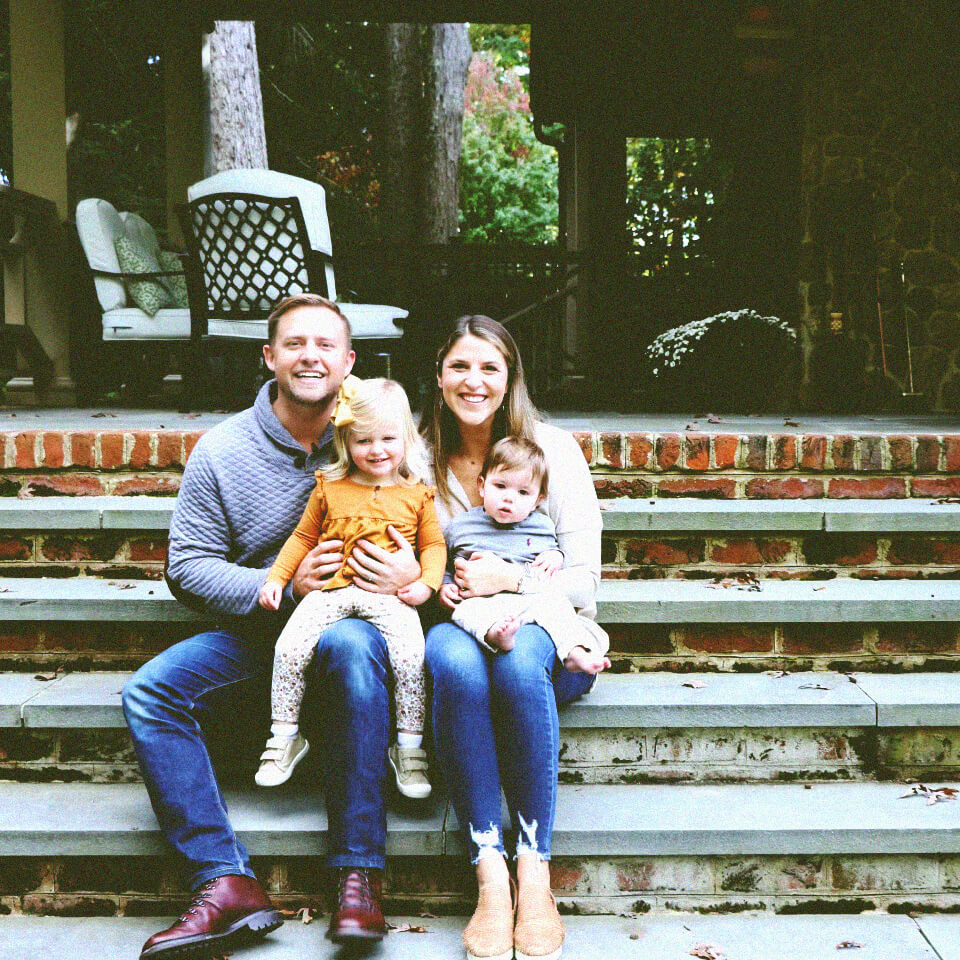 Portrait of Richard Luck with wife and thier young children